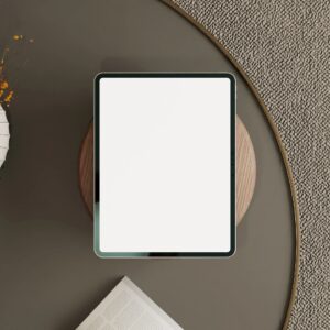 Digital subscription mockup: tablet showing Grace The Magazine cover in a modern minimal setting.